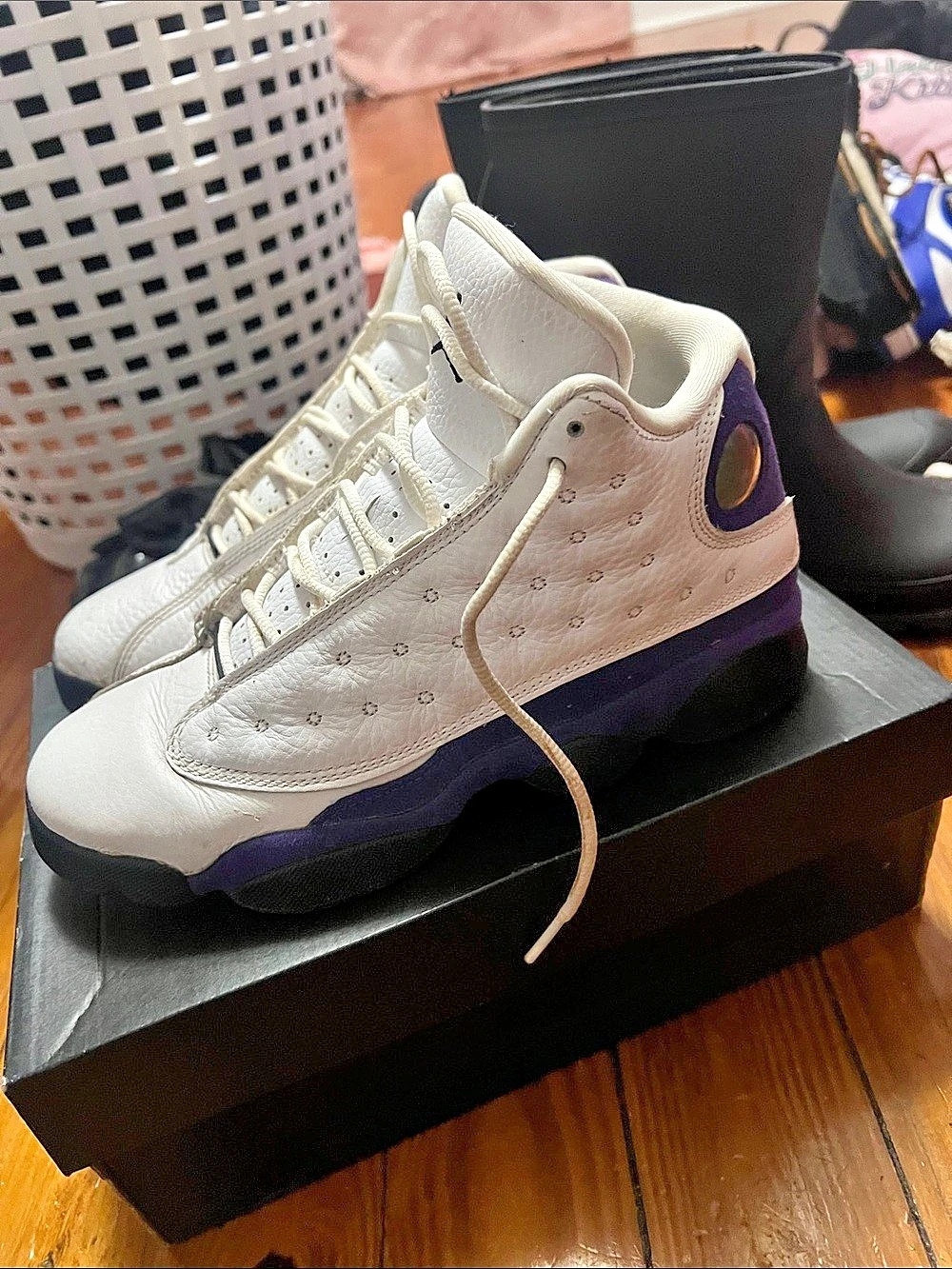 Jordan Air Jordan 13 Retro "Lakers" White & Purple Sneakers